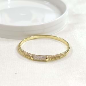 XUPING TAŞ DETAYLI ÇITIR BİLEZİK GOLD 6 CM