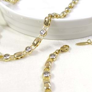 XUPING 5 MM SIVAMA TAŞLI KOLYE BİLEKLİK KOMBİN SET GOLD