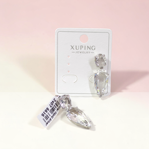 XUPING 3 CM DAMLA TAŞLI ÇİVİ KÜPE BEYAZ