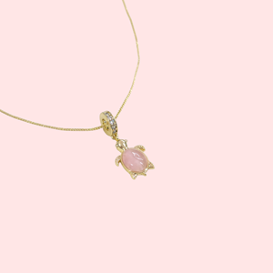 XUPING 17 MM PEMBE KAPLUMBAĞA KOLYE 45 CM GOLD