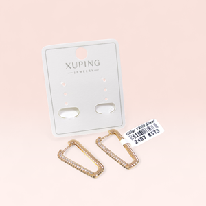 XUPING 20x8 MM TAŞLI OVAL HALKA KÜPE ROSE
