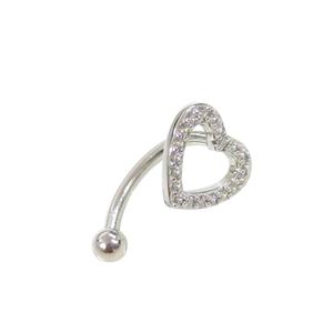 İTHAL 10 MM BOŞ KALP GÜMÜŞ GÖBEK PIERCING