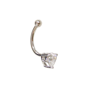 İTHAL 6 MM KALP GÜMÜŞ GÖBEK PIERCING