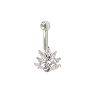 İTHAL 8 MM KUĞU GÜMÜŞ GÖBEK PIERCING