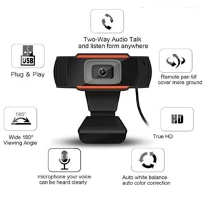 USB MİKROFONLU WEBCAM HIGH SOLUTION 720P