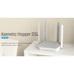 Hopper DSL AX3000 Wi-Fi Mesh VDSL2/ADSL2+ Ebeveyn Kontrol Modem Fiber VPN Router 4X1Gbit/s USB3.0 KN-3611