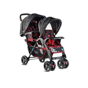 BABYHOPE P-738 İKİZ BEBEK ARABASI - KIRMIZI