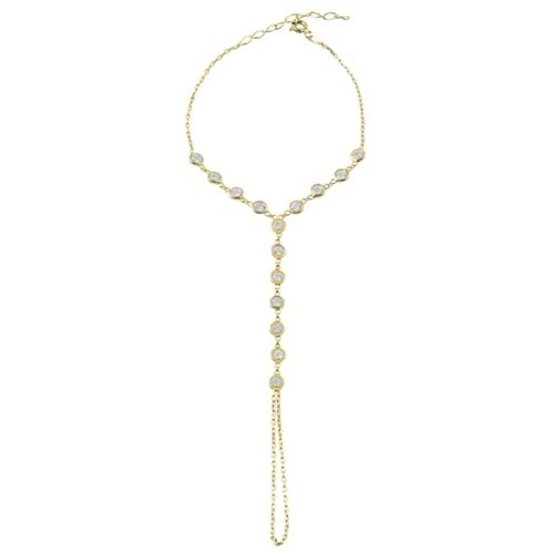 ZİRKON TAŞLI SU YOLU GÜMÜŞ ŞAHMERAN - ALTIN KAPLAMA