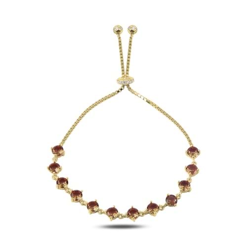 SULTANİT TAŞLI ASANSÖRLÜ GÜMÜŞ BİLEKLİK - ALTIN KAPLAMA