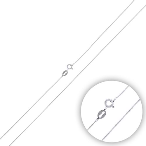 15 MİKRON YUVARLAK YILAN ZİNCİR GÜMÜŞ KOLYE 45 CM - RODYUM KAPLAMA (BEYAZ)