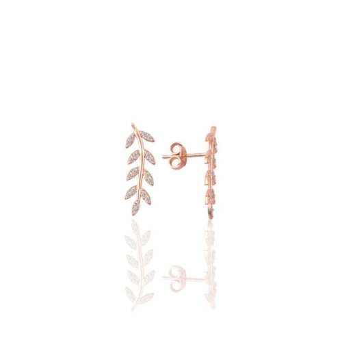 ROSE ZİRKON TAŞLI BAŞAK GÜMÜŞ KÜPE (TEK)