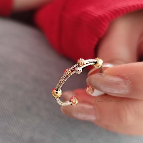 DORİCA İNCE GÜMÜŞ YÜZÜK - RODYUM KAPLAMA