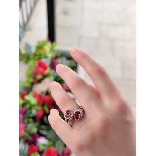 AYARLANABİLİR DAMLA SULTANİT İKİLİ GÜMÜŞ YÜZÜK - RODYUM KAPLAMA (BEYAZ)