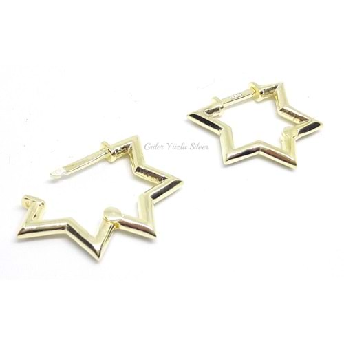 YILDIZ GÜMÜŞ HALKA KÜPE - ALTIN KAPLAMA (SARI) - GYS01669-ALTIN KAPLAMA (SA-STD