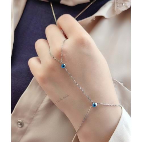 CAM GÖZ GÜMÜŞ ŞAHMERAN - RODYUM KAPLAMA (BEYAZ)