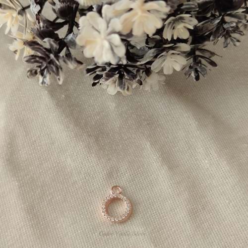 İTHAL TAŞLI HARF ( KOLYE KÜPE BİLEKLİK UCU) - ROSE ALTIN KAPLAMA (BAKIR) - O HARFİ