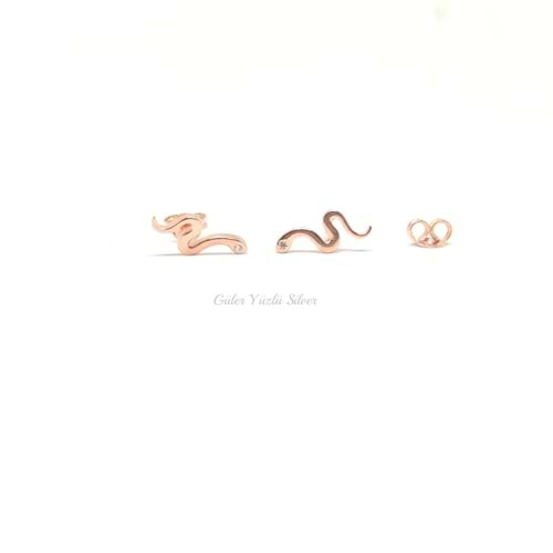 YILAN ÇİVİ GÜMÜŞ KÜPE - ROSE BAKIR