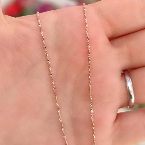 50 CM BURGU ÇITIR GÜMÜŞ KOLYE - ROSE BAKIR