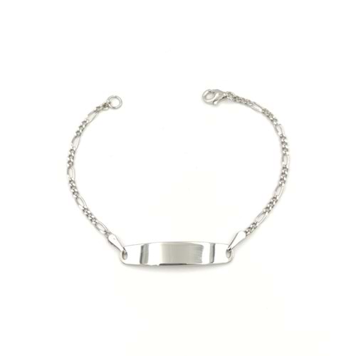 İSİM YAZILABİLEN GÜMÜŞ BİLEKLİK - RODYUM BEYAZ