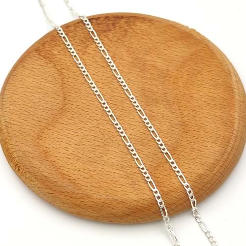 2 MM FIGARO GÜMÜŞ ERKEK ZİNCİR 55 CM