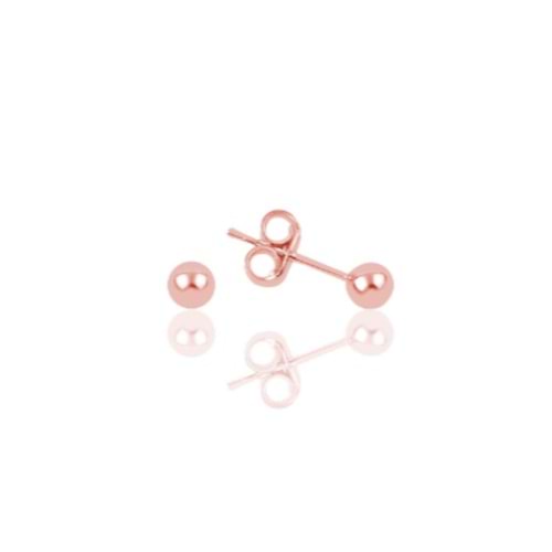3 MM TOP GÜMÜŞ KÜPE - ROSE BAKIR