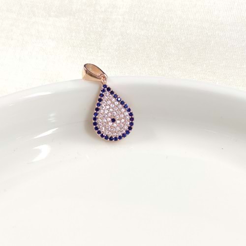 SOSYETE GÖZÜ DAMLA GÜMÜŞ KOLYE UCU - ROSE BAKIR