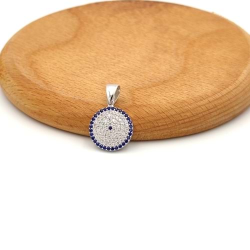 SOSYETE GÖZÜ GÜMÜŞ KOLYE UCU - RODYUM BEYAZ