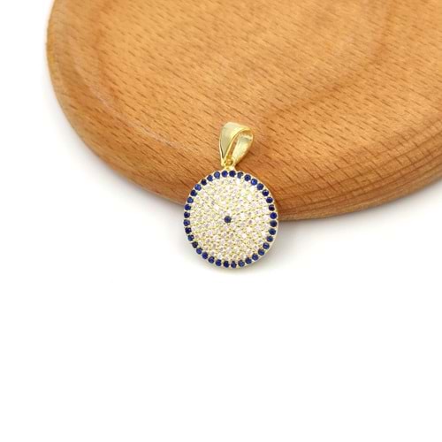 SOSYETE GÖZÜ GÜMÜŞ KOLYE UCU - ALTIN SARI