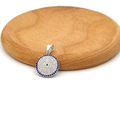 SOSYETE GÖZÜ GÜMÜŞ KOLYE UCU - RODYUM BEYAZ