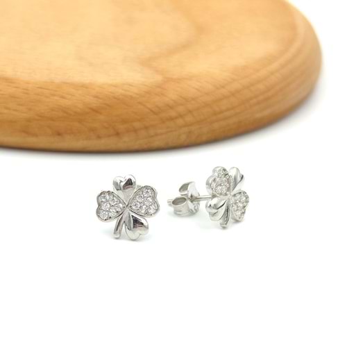 YONCA GÜMÜŞ KÜPE - RODYUM BEYAZ