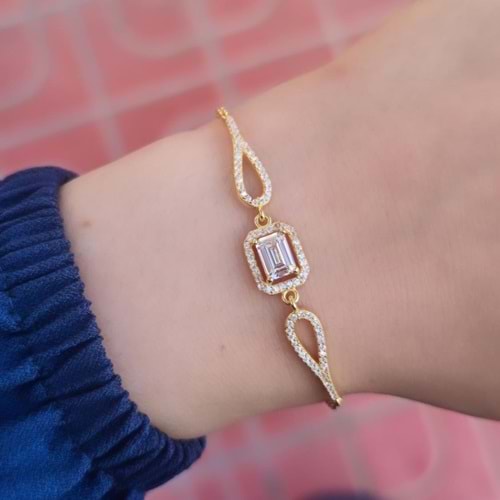 BAGET GÜMÜŞ BİLEKLİK - ALTIN SARI