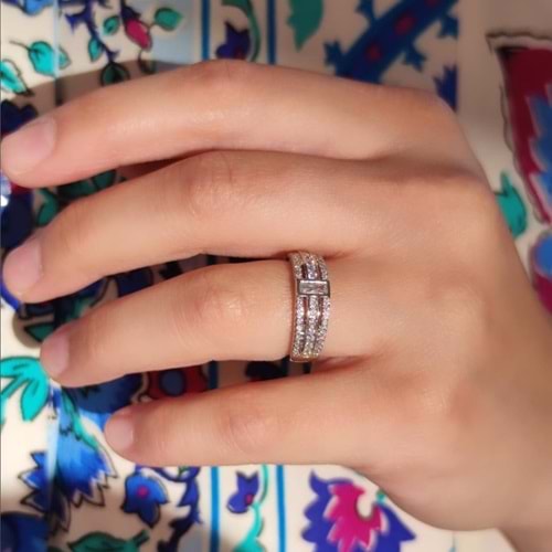 XUPING BAGET DETAYLI YARIM TUR YÜZÜK - 8