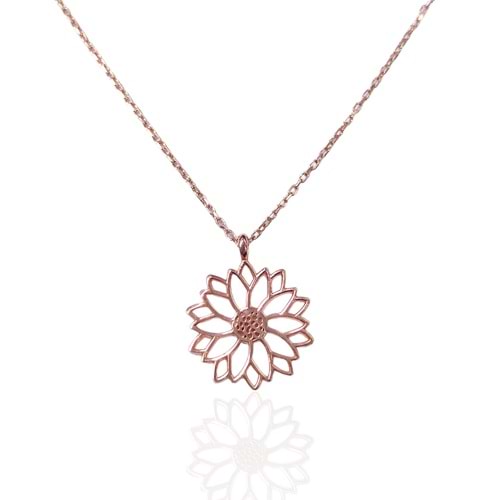 ÇİÇEK GÜMÜŞ KOLYE - ROSE BAKIR
