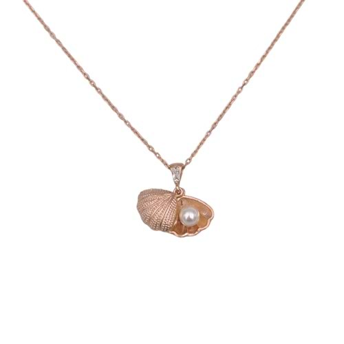 KAPAKLI İNCİLİ İSTİRİDYE GÜMÜŞ KOLYE - ROSE BAKIR