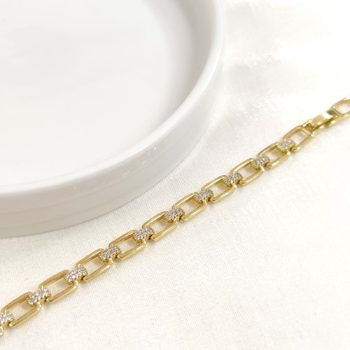XUPING TAŞ DETAYLI ATAÇ BİLEKLİK GOLD