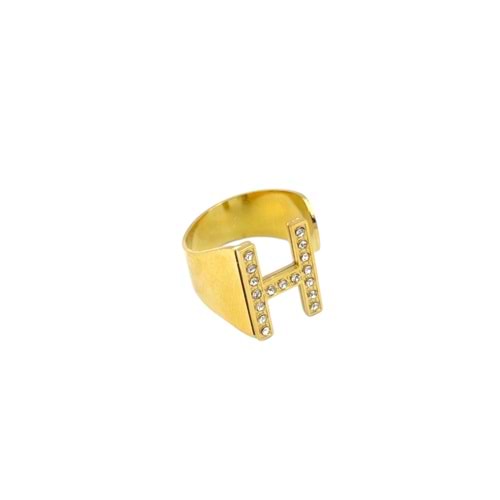 ÇELİK HARF YÜZÜK - H HARFİ