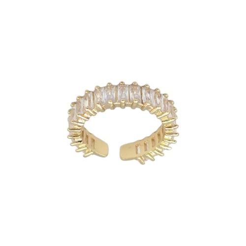 ÇELİK BAGET TAŞLI AYARLANABİLİR YÜZÜK - ALTIN SARI