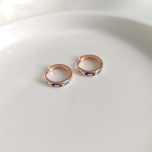 İTHAL 13 MM MİNELİ HALKA GÜMÜŞ KÜPE - ROSE BAKIR