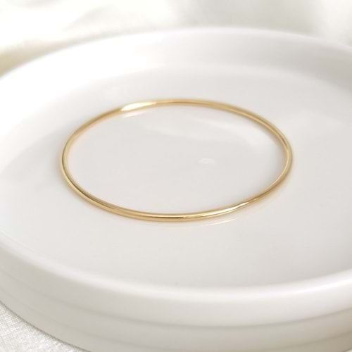 6,5 CM ÇELİK İNCE BOMBELİ AJDA BİLEZİK 1 ADET - ALTIN SARI