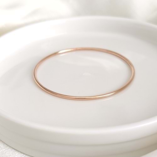 6,5 CM ÇELİK İNCE BOMBELİ AJDA BİLEZİK 1 ADET - ROSE BAKIR