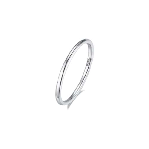 1,5 MM İNCE TEL GÜMÜŞ YÜZÜK ALYANS - RODYUM BEYAZ - 11