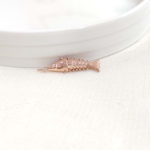 HAREKETLİ SALLANAN BALIK KOLYE UCU 3 CM - ROSE BAKIR