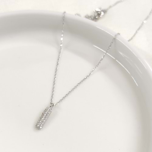 I TAŞLI GÜMÜŞ HARF KOLYE - RODYUM BEYAZ