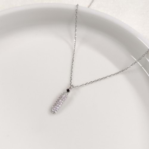 İ TAŞLI GÜMÜŞ HARF KOLYE - RODYUM BEYAZ