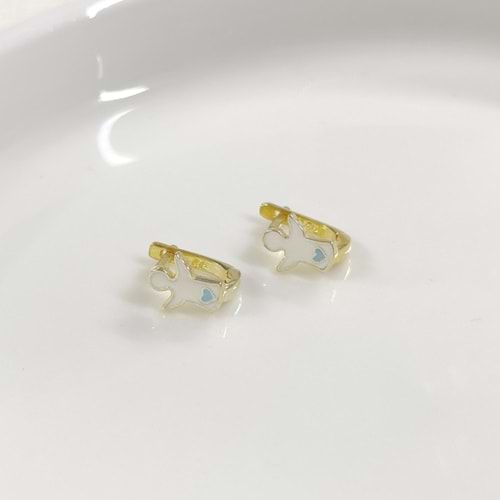 MELEK GÜMÜŞ ÇOCUK KÜPE - MAVİ