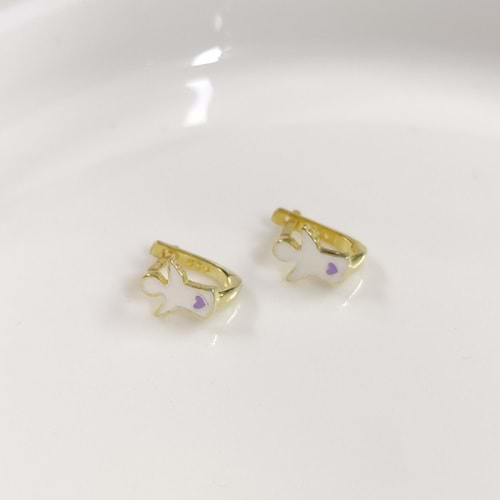 MELEK GÜMÜŞ ÇOCUK KÜPE - MOR