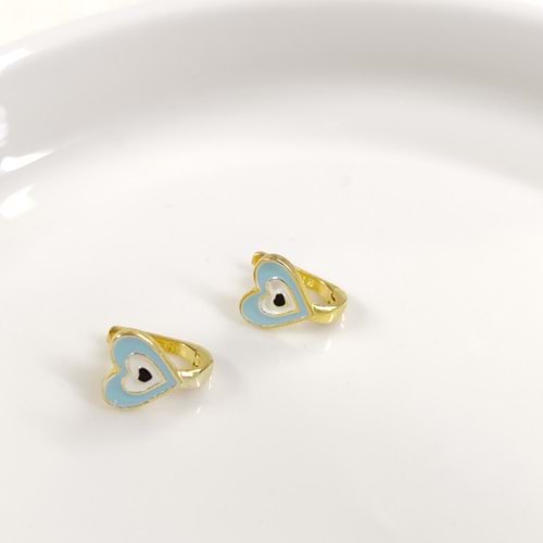 KALP GÜMÜŞ ÇOCUK KÜPE - YEŞİL