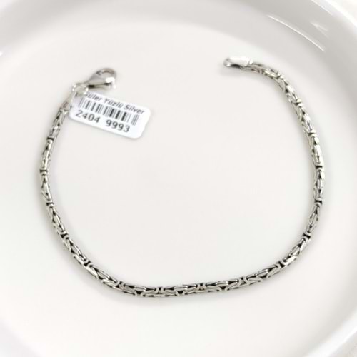 YUVARLAK 2,30 MM KRAL ZİNCİR ERKEK GÜMÜŞ BİLEKLİK 20 CM