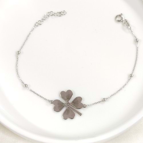 2 CM YONCA GÜMÜŞ BİLEKLİK 18+2 CM - RODYUM BEYAZ