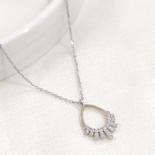 1,70 CM DAMLA MODEL GÜMÜŞ KOLYE - RODYUM BEYAZ